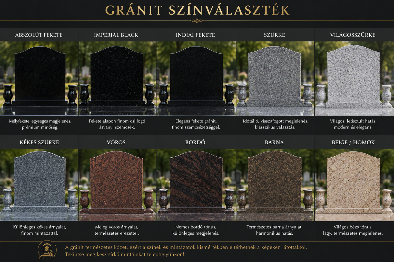Gránit színválaszték